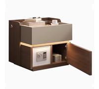 Moderna mesita de noche inteligente LED con carga inalámbrica y puertos USB, elegante mesa auxiliar de dormitorio para una carga cómoda (ruina)