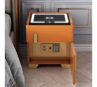Moderna mesita de noche LED con estación de carga USB, segura oculta, diseño elegante que ahorra espacio para dormitorio y oficina