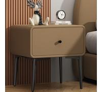 Moderna mesita de noche marrón con cajón, no requiere montaje, estable y no se tambalea, ideal para dormitorio o dormitorio, elegante mesa auxiliar o mesa auxiliar para dormitorio, 45 x 40 x 46 cm