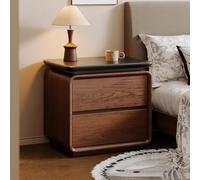 Moderna mesita de noche, mesita de noche con 2 cajones, no requiere montaje, elegante armario de almacenamiento para dormitorio y todos los escenarios, diseño práctico