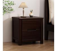 Moderna mesita de noche minimalista con cajones, mesa auxiliar de madera maciza totalmente montada, mesita de noche para dormitorio, sala de estar, oficina, esquinas redondeadas, acabado rojo (35 cm)
