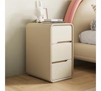Moderna mesita de noche minimalista de madera con 3 cajones, mesita de noche compacto, elegante mesa auxiliar para dormitorio, solución de muebles que ahorra espacio