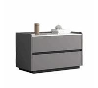 Moderna mesita de Noche Minimalista, Mueble con Dos cajones, Ideal para dormitorios, Salones y oficinas(Light Gray,(20x16x20in))