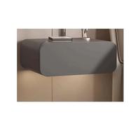 Moderna mesita de noche montada en la pared con cajones integrados, estante lateral que ahorra espacio, elegante almacenamiento de entrada, 11.8 x 15.7 x 7.8 pulgadas, acabado gris oscuro