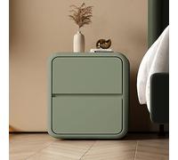 Moderna mesita de noche multifuncional con 2 cajones de madera maciza para dormitorio, diseño simple verde, 35 x 40 x 40 cm, elegante mueble de dormitorio.