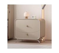 Moderna mesita de noche negra estrecha con cajones de almacenamiento dobles, construcción de madera maciza, tiradores elegantes ideales para decoración de dormitorio, diseño que ahorra espacio