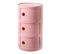 Moderna mesita de noche redonda con almacenamiento, elegante dormitorio, sala de estar o baño, diseño de cajón y puerta corrediza, elegante mesa de plástico (poliuretano)