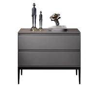 Moderna Mesita de noche Simple y moderna pintada for dormitorio, sin instalación, organizador de almacenamiento, aparador, muebles de noche, totalmente de madera Dormitorio(Light Gray,Grande)
