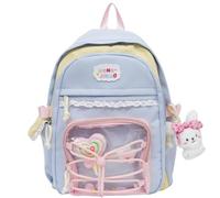 Moderna mochila escolar con vista de reticulación, adornos sofisticados, tela resistente a la intemperie, multifuncional, compartimentación, comodidad, resolución de transporte, encantador, encantador