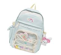 Moderna mochila escolar con vista de reticulación, adornos sofisticados, tela resistente a la intemperie, multifuncional, compartimentación, comodidad, resolución de transporte, encantador, encantador