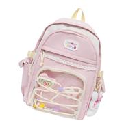 Moderna mochila escolar con vista de reticulación, adornos sofisticados, tela resistente a la intemperie, multifuncional, compartimentación, comodidad, resolución de transporte, encantador, encantador