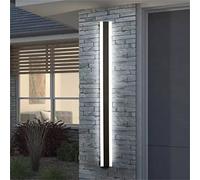 Moderna Negro Jardín Apliques de Pared Exterior/Interior LED Largo Lámpara de Pared Barra de Luz Impermeable IP67 Luz de Aluminio Iluminación Balcón Porche Camino Patio (Blanco Frio 6000K,120CM)