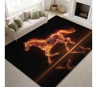Moderna Oriental Alfombra antideslizante Tapiss de Salón, 120 x 180 cm, Minimalista Animal, Caballo Galop, Llama, Alfombra de decoración resistente, alfombra de pelo Ras suave para dormitorio, salón y