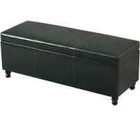 Moderna otomana tapizada de cuero con espacio de almacenamiento, elegante reposapiés de madera, mesa de centro rectangular, cómoda para sala de estar, mueble versátil