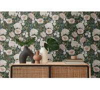 Moderna Papel Tapiz En Estilo Floral Con Flores Y Mariposas Estructuradas - Schw