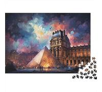 Moderna Pirámide de Cristal Puzzle de 1000 Piezas Papel para Adultos Vista Nocturna Puzzle para Toda la Familia Relajación Hogar Regalo 70x50cm/1000pcs