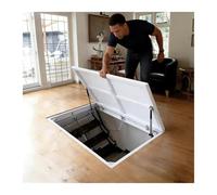 Moderna puerta de bodega para hogares minimalistas, trampilla de acceso al suelo empotrada con abridor de ventosas para sótanos/espacios reducidos.(36x27" (91.4x68.6cm))