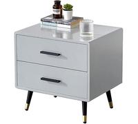 Moderna, sencillez de madera maciza, 2 cajones, decoración de mesita de noche con patas de metal, no es necesario instalar 40/45/50 cm