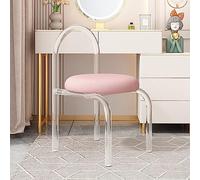 Moderna silla de comedor acrílica con tapicería de terciopelo, silla decorativa sin brazos para decoración elegante de comedor y dormitorio