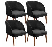 Moderna silla de comedor curvada de terciopelo para oficina, hotel y fiesta, elegante diseño de respaldo redondo, cómodo asiento tapizado, elegante decoración del hogar