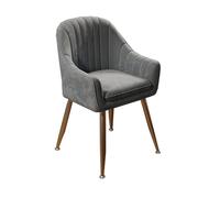 Moderna silla de comedor tapizada con reposabrazos, patas de metal y respaldo, ideal para cocina, sala de estar, recepción, sala de espera o dormitorio, elegante silla de invitados, cómoda y