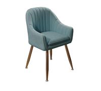 Moderna silla de comedor tapizada con reposabrazos y patas de metal, elegante silla decorativa para cocina, sala de estar, dormitorio, cómoda silla de invitados para recepción y sala de espera (color: