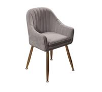 Moderna silla de comedor tapizada con reposabrazos y patas de metal para cocina, sala de estar, dormitorio, cómoda silla decorativa para invitados y área de recepción (color: D1)