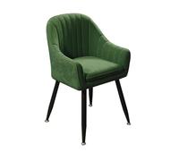 Moderna silla de comedor tapizada con reposabrazos y patas de metal para cocina, sala de estar, dormitorio, cómoda y elegante silla decorativa para invitados