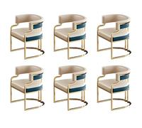 Moderna silla de comedor tapizada con respaldo bajo con asiento de cuero y patas de latón. Sillón blanco chic para comedor y cocina. Elegante silla decorativa para decoración del hogar y asientos de