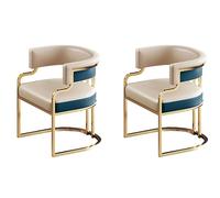 Moderna silla de comedor tapizada con respaldo bajo, elegante asiento de cuero y patas de latón, elegante sillón blanco para comedor y solución de asiento de invitados KitchenChic