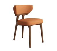 Moderna silla de comedor tapizada con respaldo curvado, asiento de piel sintética y patas de madera, elegante silla decorativa para cocina, sala de estar y cafetería