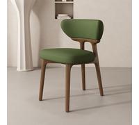 Moderna silla de comedor tapizada, elegantes sillas de cocina con respaldo abierto con patas de madera maciza, sillas laterales listas para usar para decoración del hogar y el comedor