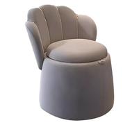 Moderna silla de maquillaje gris con almacenamiento, sillón redondo para dormitorio, taburete de tocador, elegante silla decorativa para sala de estar, silla de club para decoración del hogar