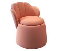 Moderna silla de maquillaje rosa con almacenamiento, sillón redondo para sofá, taburete de tocador de dormitorio, elegante silla de acento para sala de estar, ideal para dormitorio y club