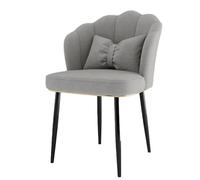 Moderna silla de salón sin brazos con respaldo alto y asiento acolchado, elegante comodidad para dormitorio, maquillaje, tocador y rincón de lectura, cómoda silla de bañera con patas de taburete negro