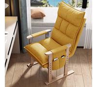 Moderna silla de salón tapizada amarilla con marco de acero y reposabrazos para sala de estar, dormitorio, dormitorio, silla decorativa interior con bolsillos laterales para adultos