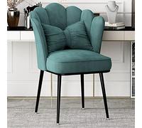 Moderna silla de tocador de terciopelo con patas negras, sillas de comedor laterales anchas, bonita silla tapizada de maquillaje de mediados de siglo, silla decorativa para cocina, comedor, sala de