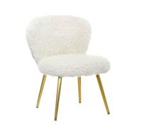 Moderna silla de tocador sin brazos para mujer, bonito taburete de maquillaje con soporte para la espalda, silla pequeña de tocador con patas de metal dorado, muebles de maquillaje elegantes para