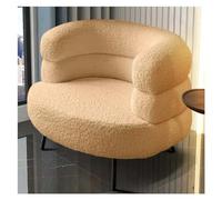 Moderna silla decorativa blanca acogedora Sherpa sofá perezoso para sala de estar, dormitorio, oficina y salón de belleza, respaldo curvado ergonómico, elegante y cómodo sofá de lectura