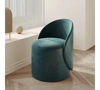 Moderna silla giratoria de sherpa tapizada con taburete de maquillaje cómodo giratorio de 360° para dormitorio y sala de estar, color verde