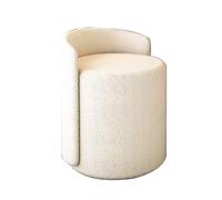 Moderna silla giratoria de tocador, cómoda silla de maquillaje tapizada de 360° para dormitorio y sala de estar, elegante silla lateral de terciopelo de oveja blanca, perfecta para belleza y glamour