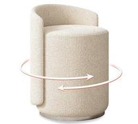 Moderna silla giratoria de tocador con suave tapicería de forro polar bereber, perfecta para salas de maquillaje, dormitorios, aparadores y escritorios de estudio, taburete elegante y cómodo