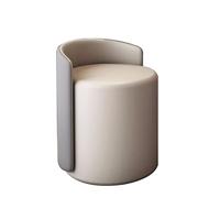 Moderna silla giratoria para tocador, cómoda silla de maquillaje tapizada giratoria de 360° para dormitorio y sala de estar, elegante silla lateral de piel sintética gris