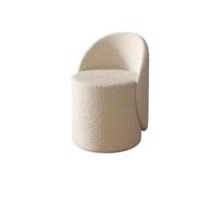Moderna silla otomana de sherpa Vani con acolchado suave y giratorio de 360° para maquillaje y sala de estar, tela de cordero sintético, color azul Slish D