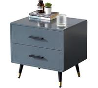 Moderna simplicidad de madera maciza con 2 cajones, decoración de mesita de noche con patas de metal, no es necesario instalar 40/45/50 cm