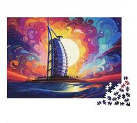 Moderna Torre Vela Puzzle de 1000 Piezas Papel para Adultos Arte Atardecer Colorido Relajación Decoración Hogar Regalo 70x50cm/1000pcs