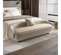 Moderna tumbona tapizada de terciopelo para dormitorio, sala de estar, elegante banco de entrada con taburete de pie, elegante banco de piano de tocador para muebles de cama (1,8 m)