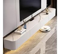 Moderna unidad de TV flotante de pared con puerta de almacenamiento, consola multimedia Space-Sing para entretenimiento nized (pizarra, 180 cm) - Solución elegante de decoración del hogar