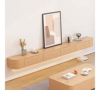 Moderna unidad de TV montada en la pared, consola de entretenimiento multimedia, banco de almacenamiento grande para sala de estar y oficina (madera, 120 cm), diseño elegante y funcional