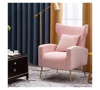 Moderna y ligera silla individual de lujo para sala de estar, sillón con respaldo de estilo nórdico, acogedor asiento de ocio para balcón, un mueble rosa de un asiento
